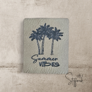 Label  " Summer Vibes & 3 Palmen " -  ca. 5 cm hoch - Kunstleder ++ Farbauswahl ++